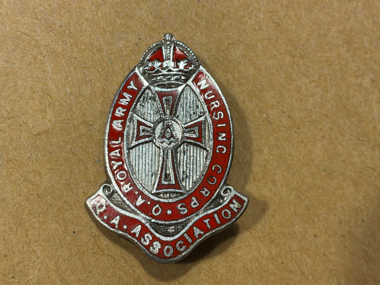 Queen Alexanders Royal Army Nursing Corps association lapel badge.