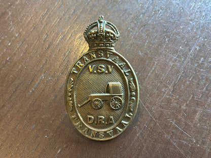 Transvaal Defence Rifle Association cap badge (V.S.V / D.R.A) Believed circa 1923-43.