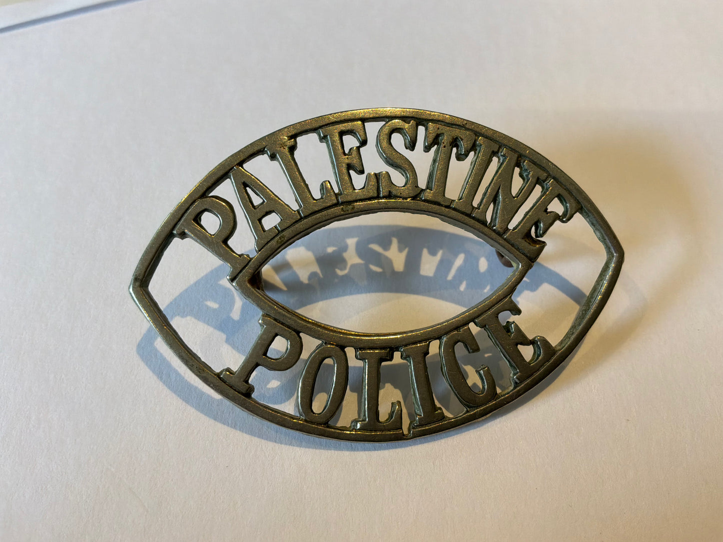 Palestine Police w/m shoulder title by Dowler.