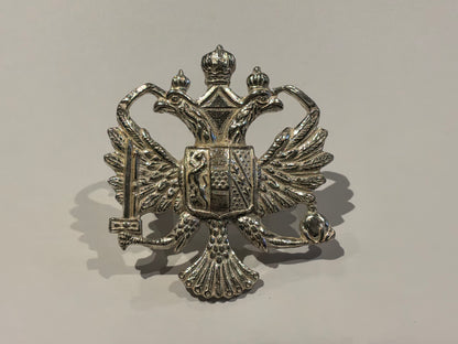 1st Queens Dragoon Guards (QDG) Officers Frosted Silver Plate Cap Badge