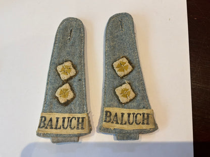 WW2 Indian Army BALUCH Regiment shoulder epaulettes.