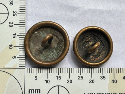 Imperial German Prussian crown brass tunic buttons, pre-1915 pattern