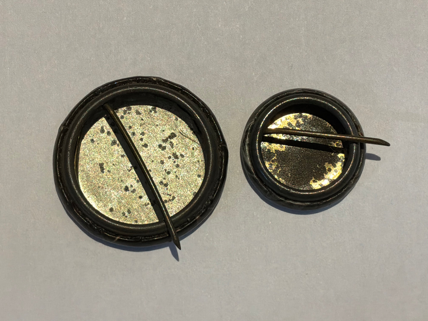 Patriotic King George VI and Winston Churchill celluloid badges.