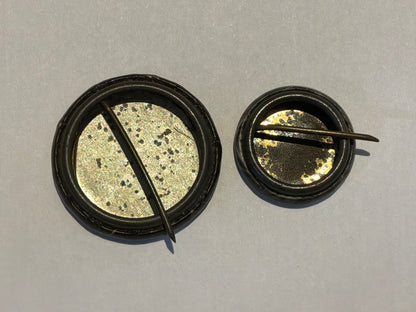 Patriotic King George VI and Winston Churchill celluloid badges.
