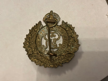 WW1 CEF Royal Canadian Engineers cap badge with rear pugri fixing.
