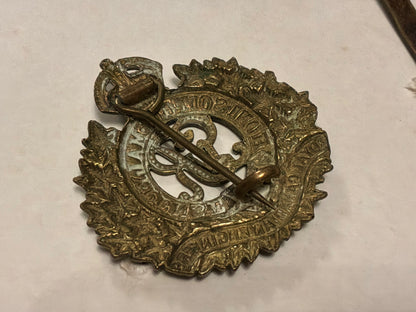 WW1 CEF Royal Canadian Engineers cap badge with rear pugri fixing.