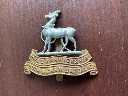 WW1 Royal Warwickshire Regiment, 2nd Birmingham Battalion cap badge.