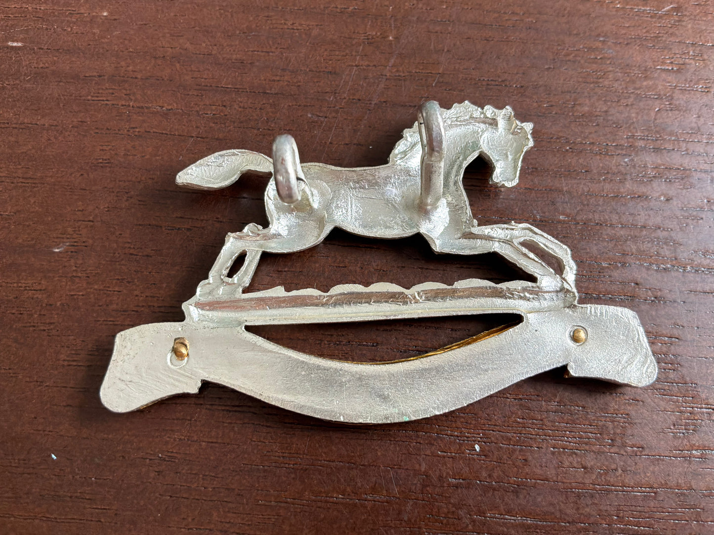 Queen's Own Hussars officer's, Silver/gilt cap badge.