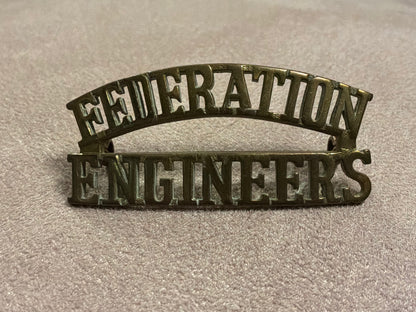 Federation of Malaya Engineers brass shoulder title.