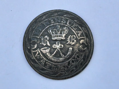 Rifle Brigade officers court dress coatee button 1816-32 by McGOWAN.