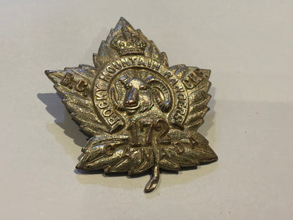WW1 Canadian 172nd Battalion (Rocky Mountain Rangers) sweetheart.