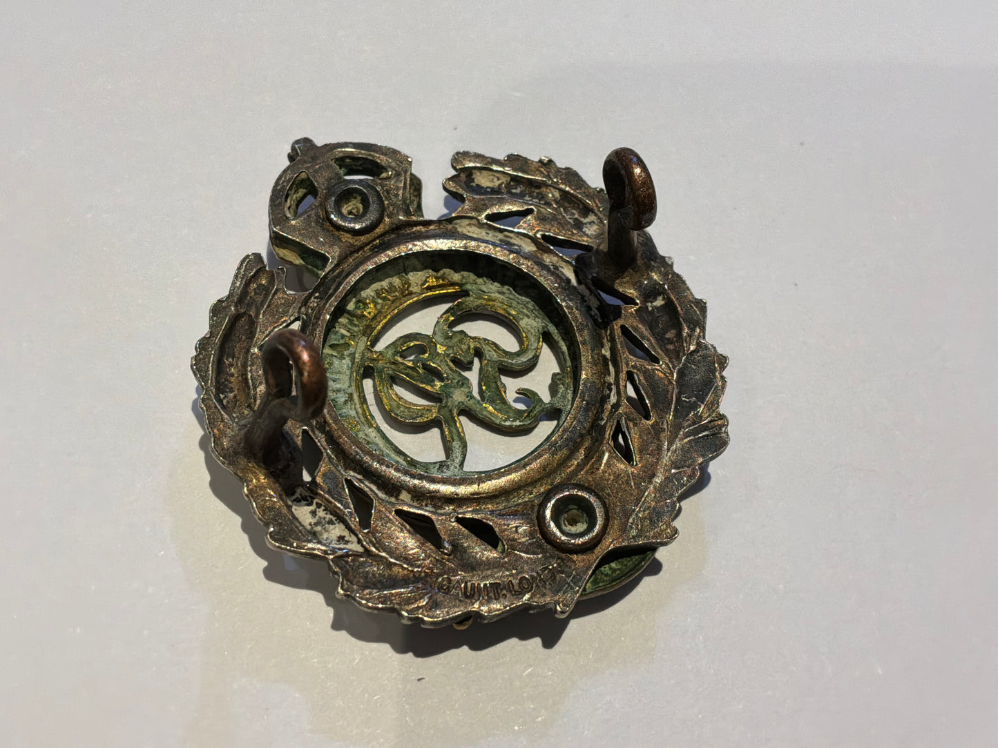 George VI Royal Engineers officers cap badge by Gaunt.