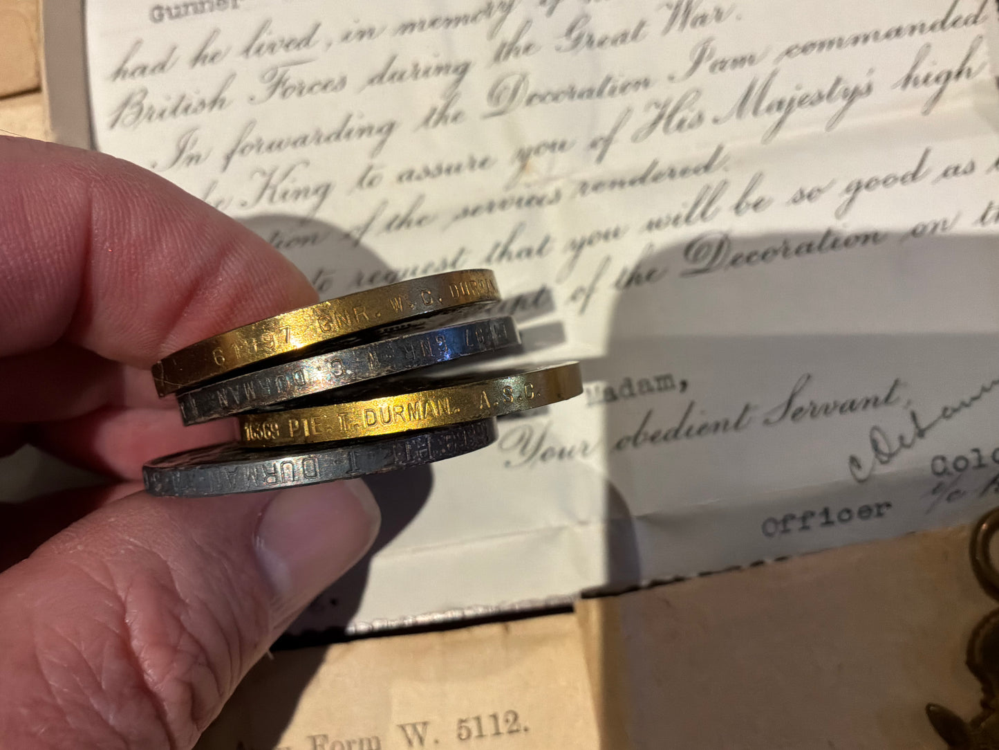 WW1 medals to the DURMAN brothers from Reading, one Gassed and D.O.W the other survived.