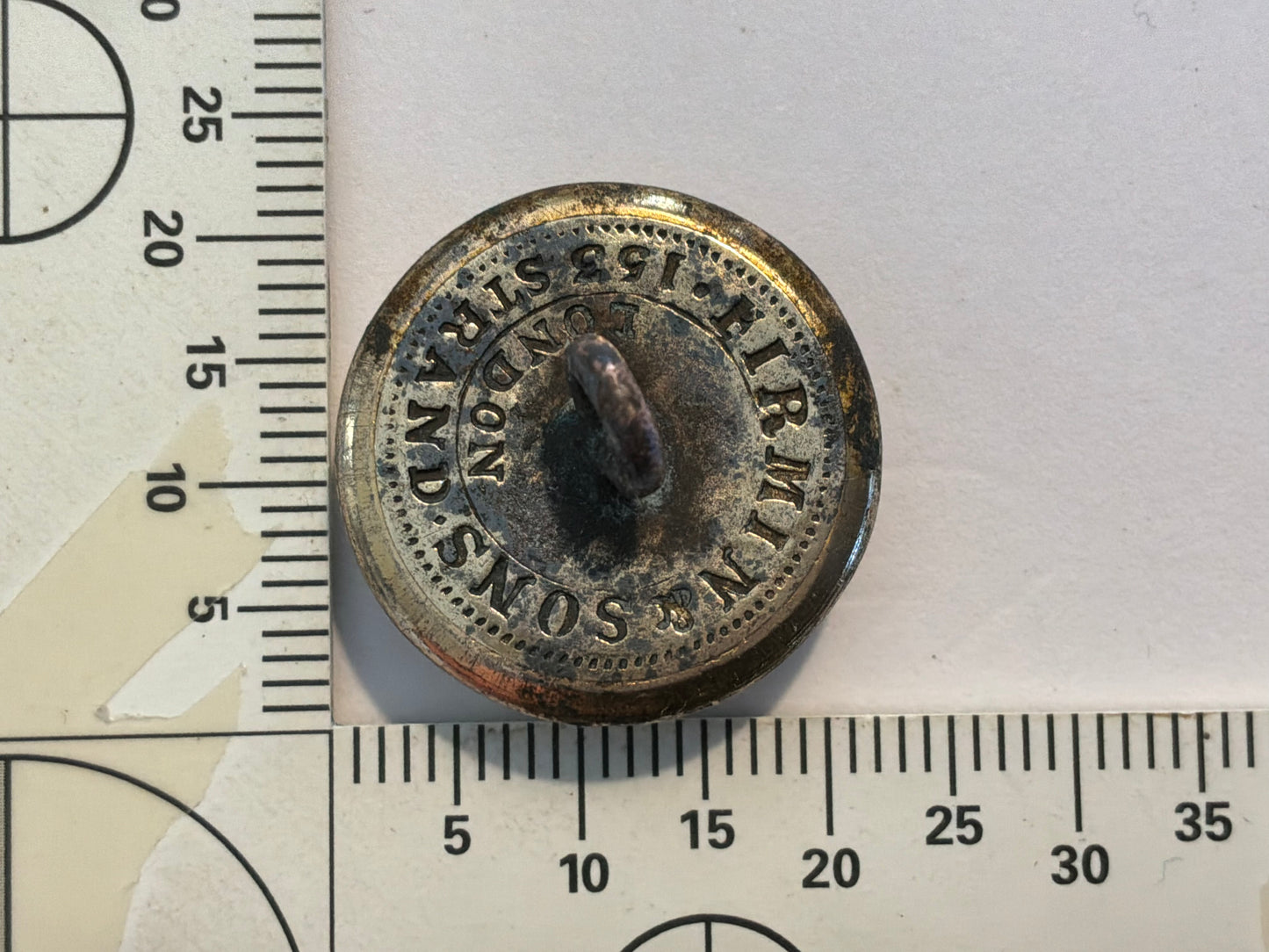 70th (Surrey) Regiment of Foot, officer's large gilt button circa 1840-1875.