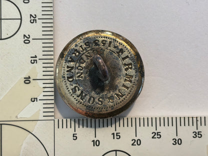 70th (Surrey) Regiment of Foot, officer's large gilt button circa 1840-1875.