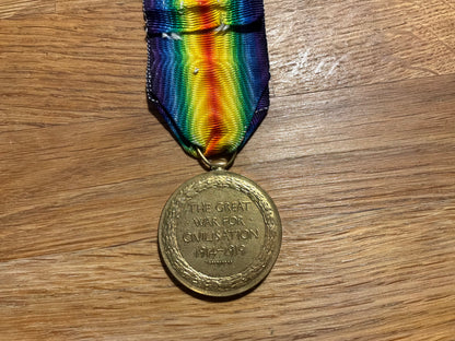 WW1 Victory medal; Capt R.FITTON, K.R.R.C. Boer War veteran.