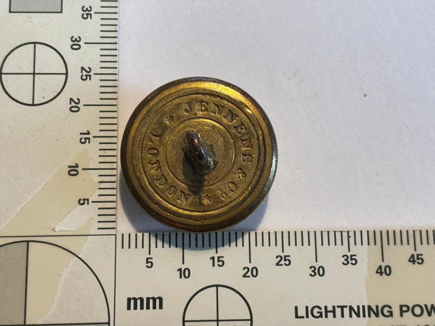 Victorian Queen's Bays 2nd Dragoon Guards officer's large button.
