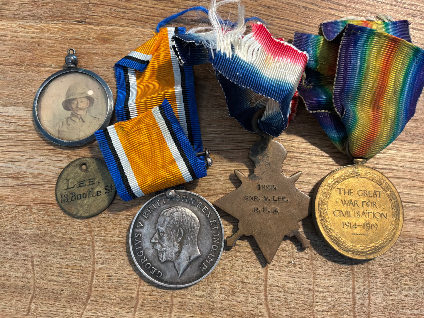 WW1 Trio; 1922 Gnr W. Lee R.F.A. (Served in Eygpt)