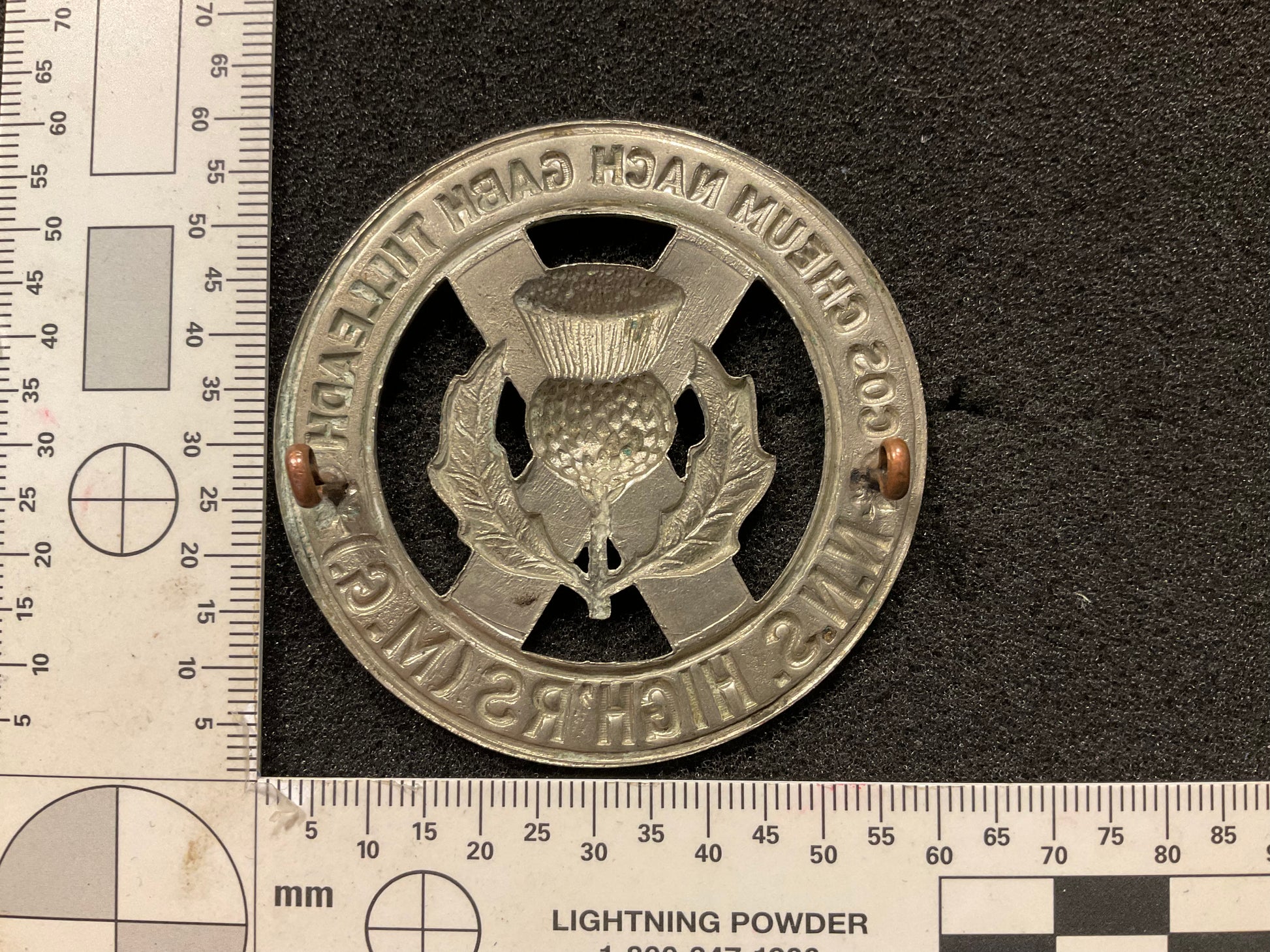 North Nova Scotia Highlanders (M.G) Regiment cap badge back