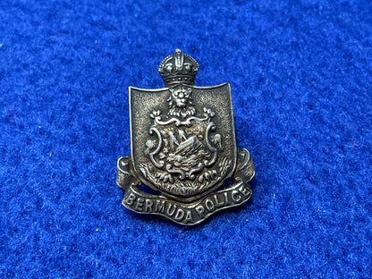 Pre 1952 K/C Bermuda Police Senior Officers silver collar badge