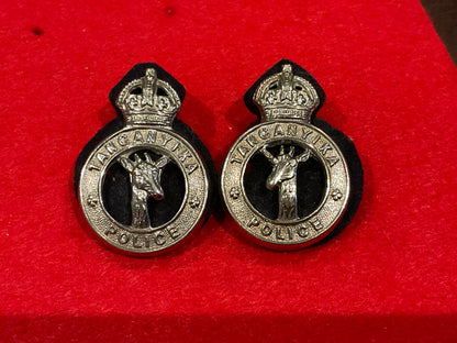 Pre 1952 K/C Tanganyika Police collar badges