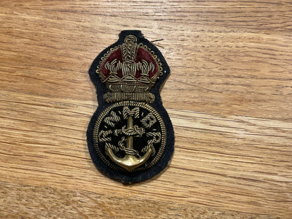 Rare R.N.M.B.R Chief Petty Officers bullion cap badge