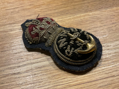 Rare R.N.M.B.R Chief Petty Officers bullion cap badge