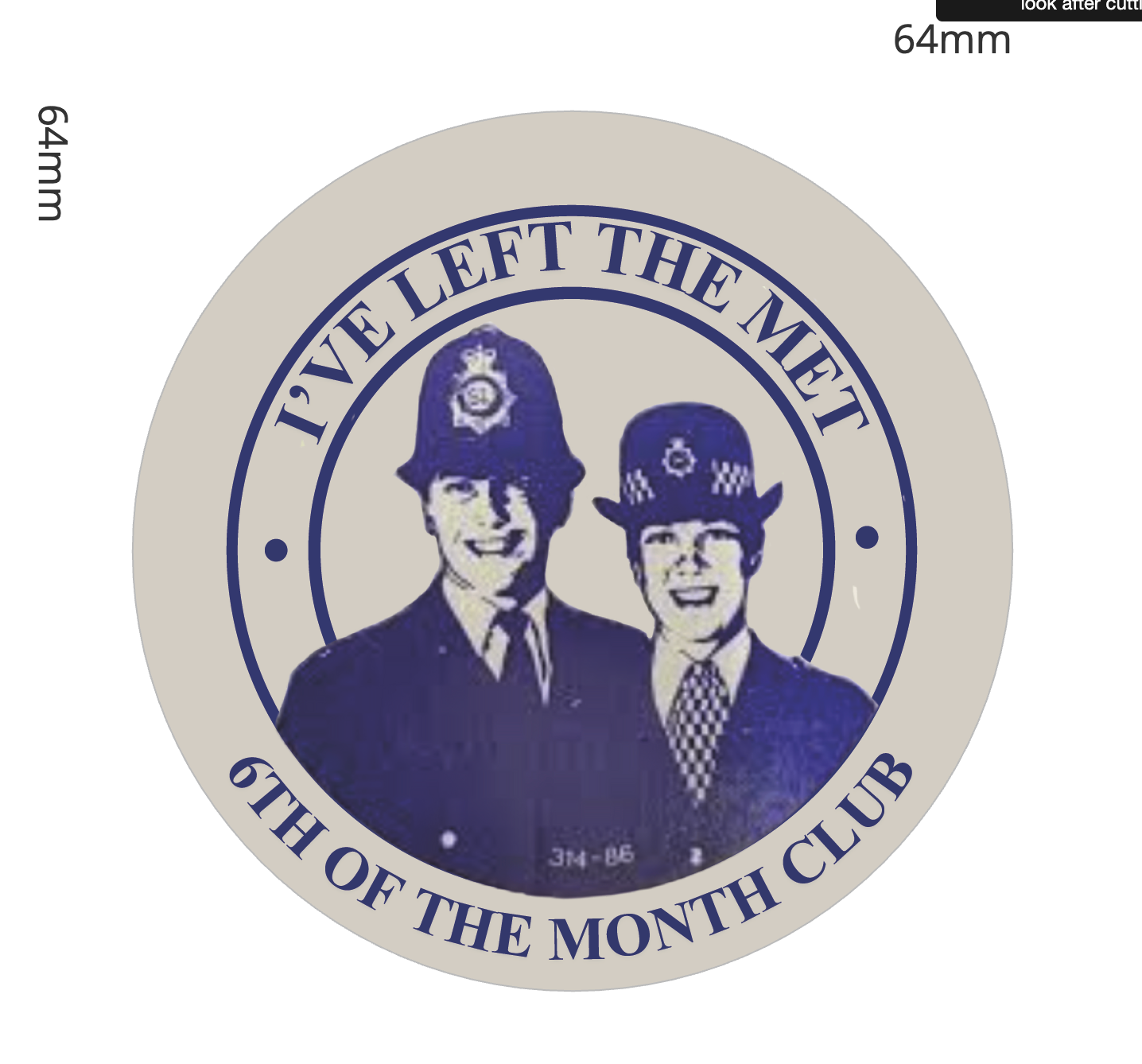 Sixth of the month club "I've left the Met" sticker (£2 for 5 stickers)