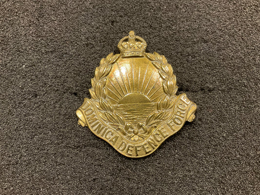 WW1 Dominica Defence Force brass cap badge.