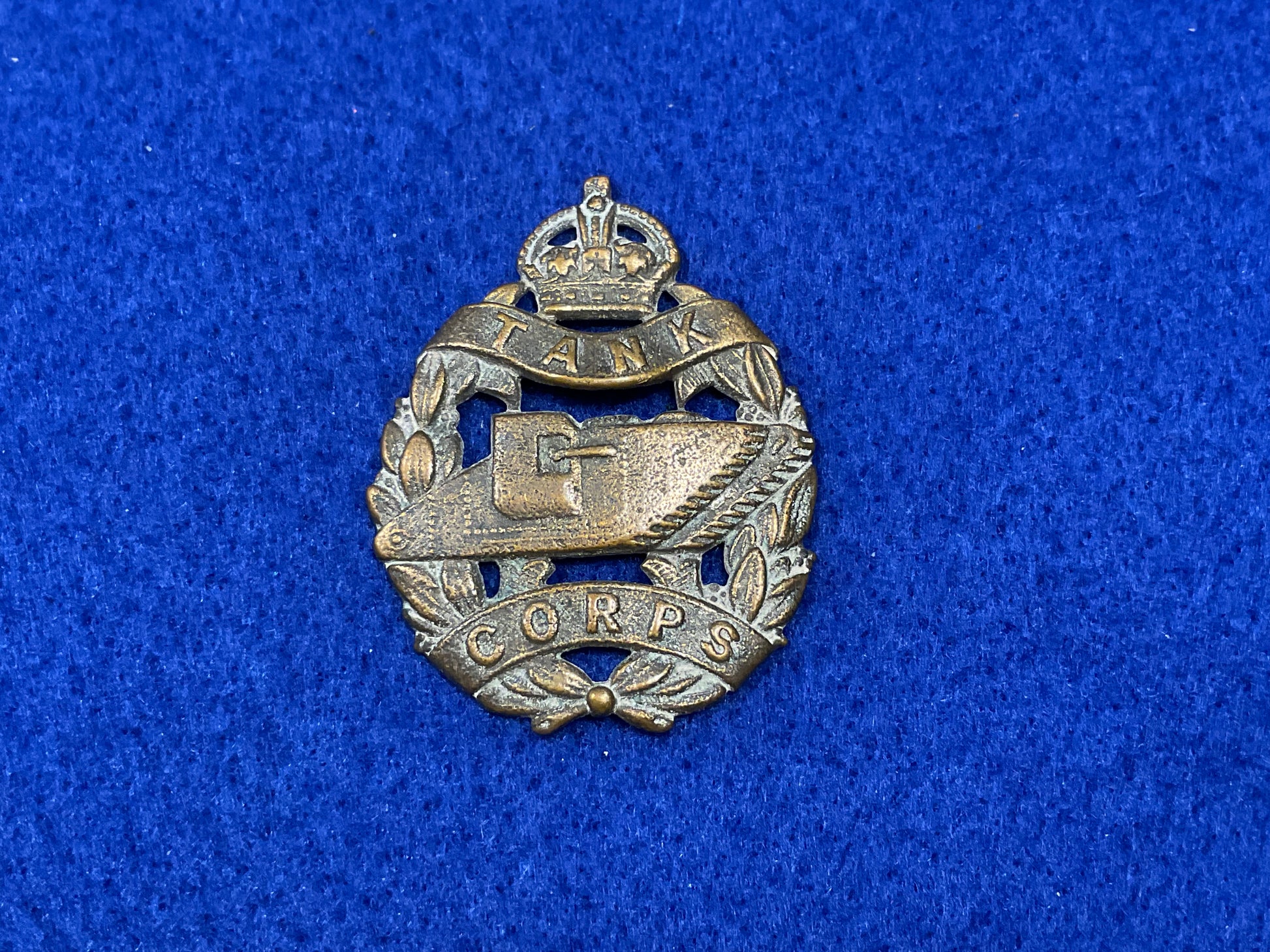 WW1 Tank Corps relic cap badge from the Somme