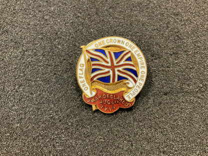 WW1 War Declared August 4th 1914 Patriotic enamel badge