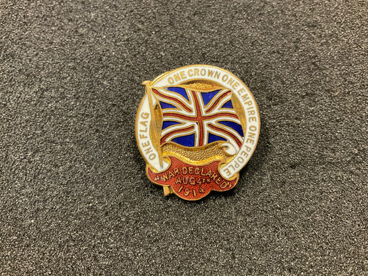 WW1 War Declared August 4th 1914 Patriotic enamel badge