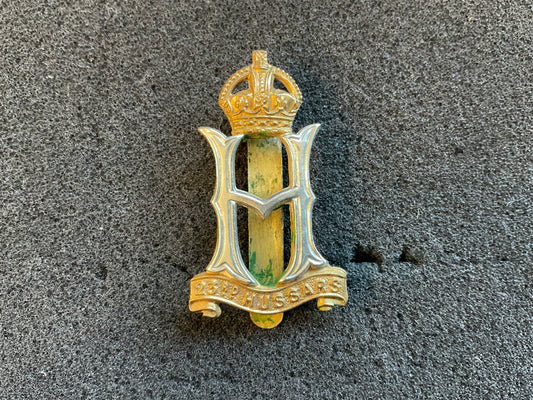 WW2 23rd Hussars cap badge front