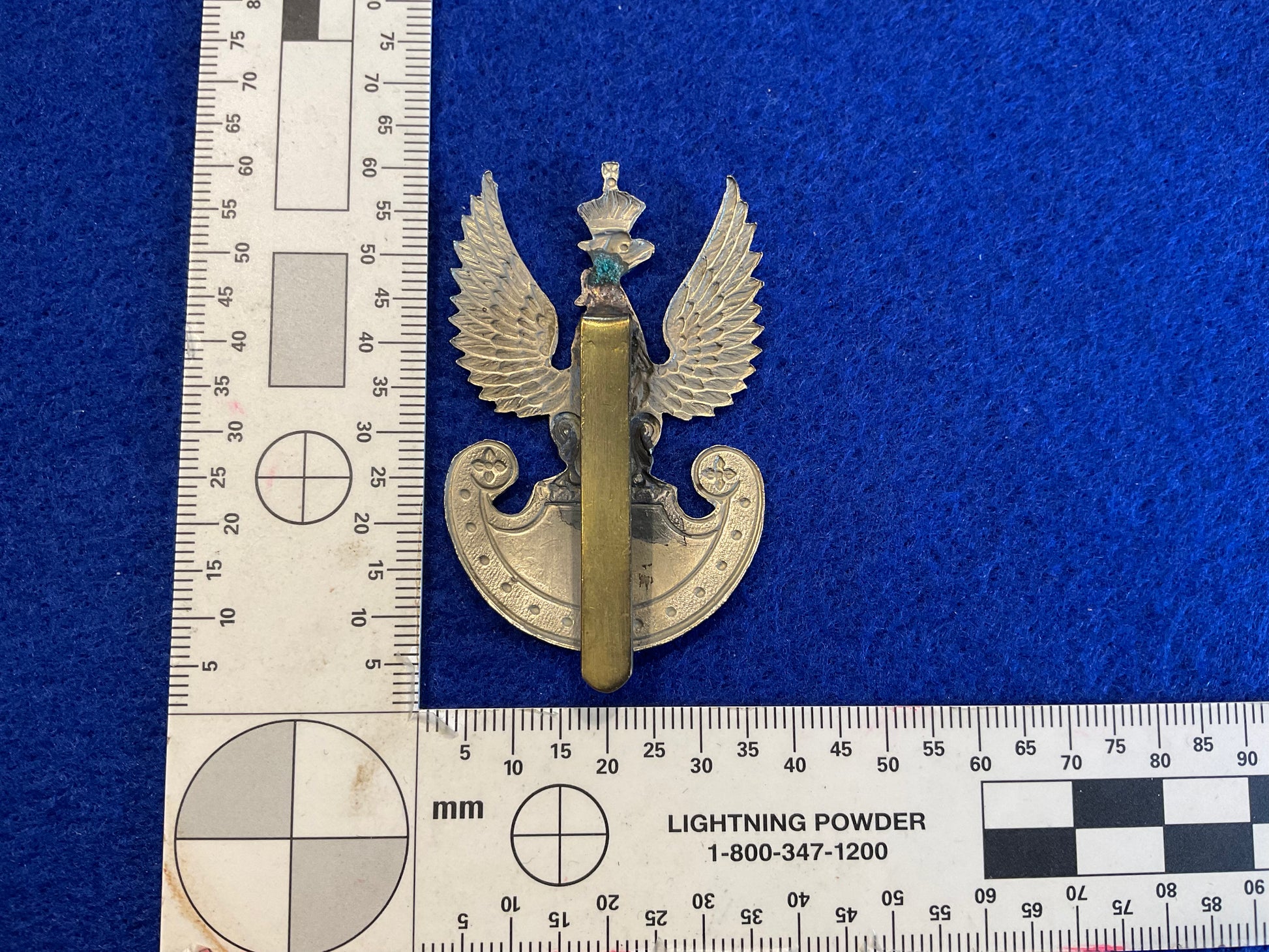 WW2 Free Polish Army Eagle cap badge, British made on slider