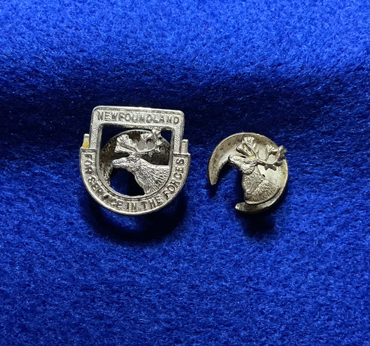 WW2 Newfoundland For Service in The Forces lapel badges front