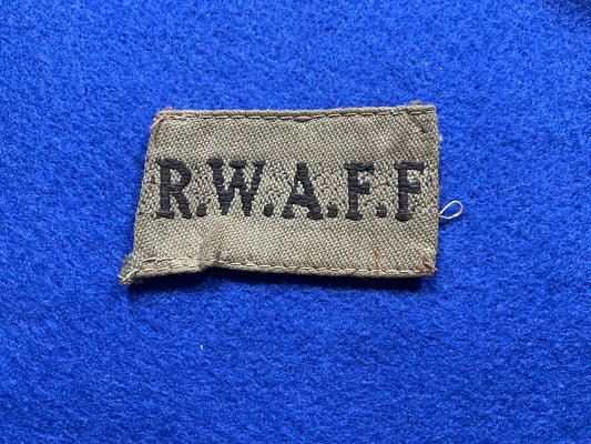 WW2 RWAFF Indian theatre made shoulder title