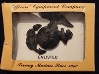 Enlisted Mans USMC Black Hat Badge