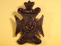 V/R The Kings Royal Rifle ORs Blackened Brass Hat Badge