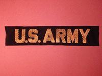 Vietnam Era US Army Gold on Black Silk Breast pocket tape