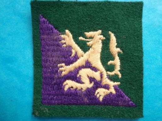 North Highland District Yellow lion on Green & Mauve Square