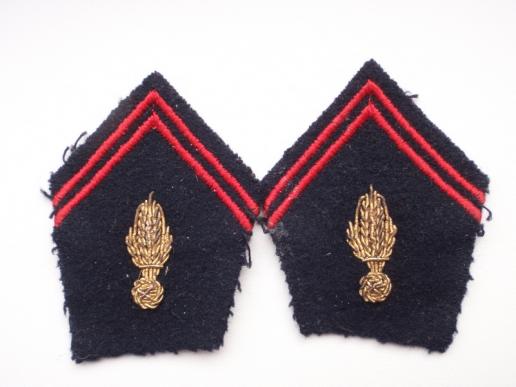 French Gold Bullion on Black Wool and Red Backing