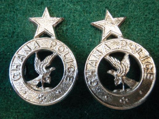 GHANA POLICE Chrome Collar Badges