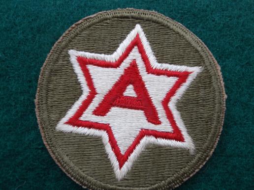 WW2 6th Army Silk Cut Edge Patch 