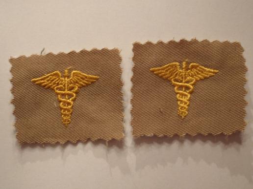 WW2 U.S Medical Officers Tropical/Summer Shirt Collar Badges