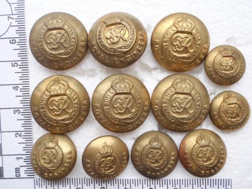 WW2 R.E Complete Tunic Button Set 