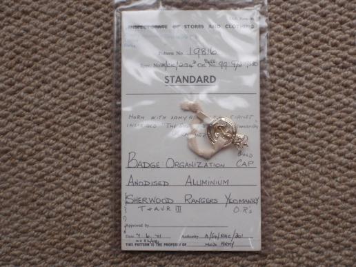 Sherwood Rangers Yeomanry Badge on Pattern Card