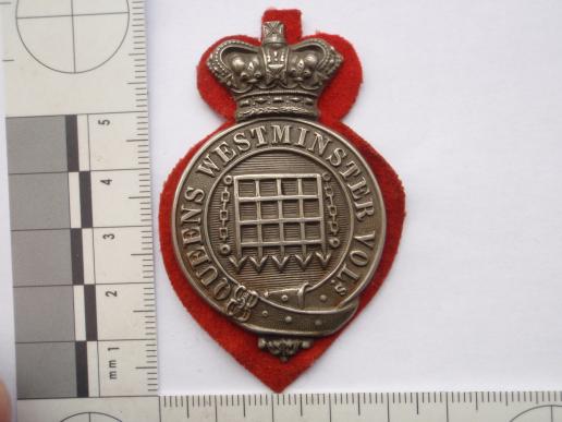 QVC Queen's Westminster Volunteers Shako Badge