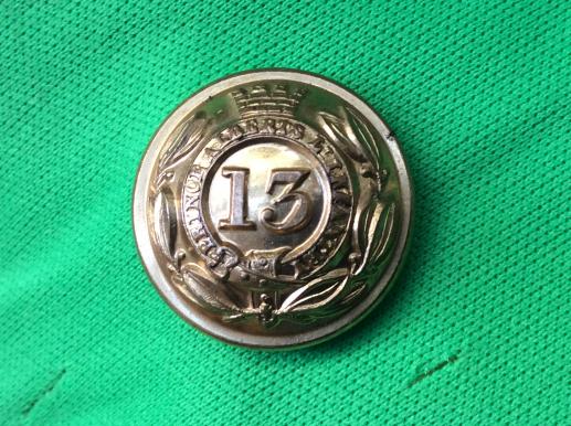 13th Regiment Of Foot ( Somersetshire) Gilt Officers Button 