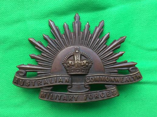 WW1 British Made Rising Sun slouch hat badge 