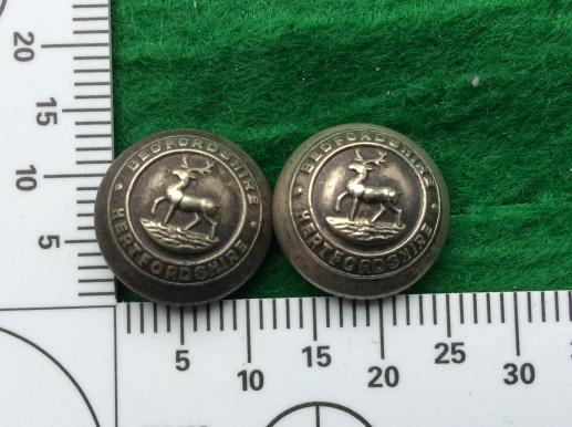 Bedfordshire and Hertfordshire Regiment Militia Hat Buttons 